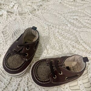 Carter's Brown and Tan Baby Boat Shoes